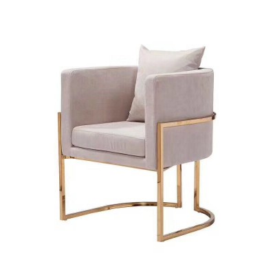 Stylish design Luxury gold stainless steel frame living room furniture pink velvet brass Luxury julius chair